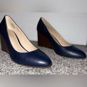 Nine West Heels. Color: Navy Blue, Size: 6.5. Wedge Heel.